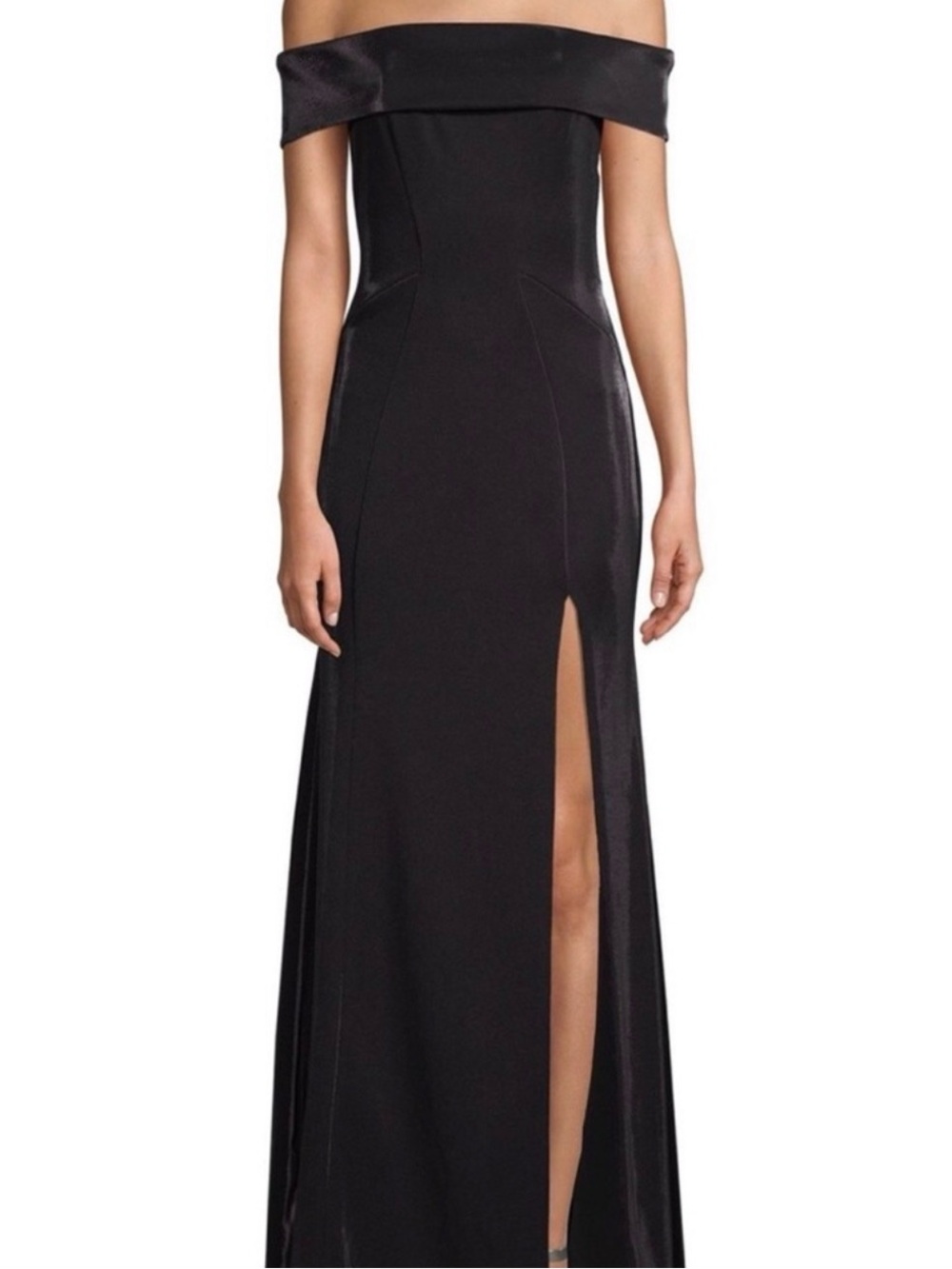 Jay Godfrey Off The Shoulder Black Gown with Slit